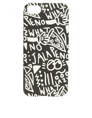 Чехол для iPhone 5 Jalapeno Lazy Oaf. Цвет: черный/белый