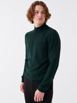 Мужской трикотажный свитер с длинным рукавом и полуводолазкой SOUTHBLUE, темно-зеленый Southblue