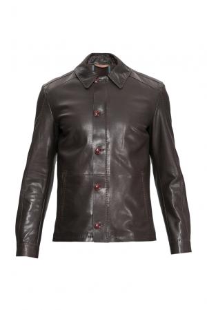 Кожаная куртка 154829 Alfredo Galliano. Цвет: коричневый