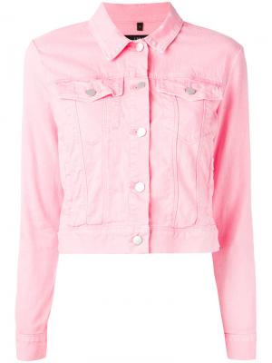 Укороченная джинсовая куртка J Brand. Цвет: розовый и фиолетовый