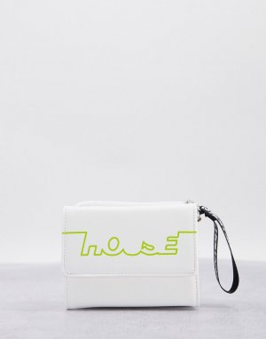 Белая сумочка-кошелек с ремешком через плечо и логотипом -Белый House of Holland
