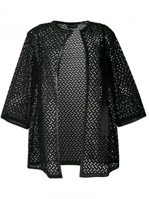 Пальто с вышивкой Les Copains. Цвет: чёрный