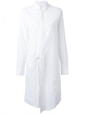 Платье-рубашка с присборенным поясом A.F.Vandevorst. Цвет: белый