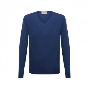 Пуловер из шерсти и хлопка John Smedley. Цвет: синий