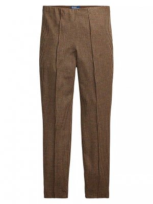 Укороченные брюки из смесовой шерсти с узором «гусиные лапки» , цвет brown light tan Polo Ralph Lauren