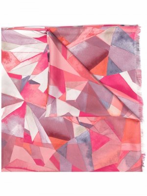 Шелковый платок с геометричным принтом Chanel Pre-Owned. Цвет: розовый