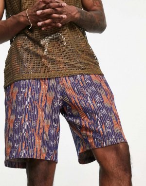 Текстурированные шорты оверсайз с разноцветными принтами ASOS DESIGN