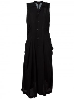 Длинное платье с необработанными краями Comme Des Garçons Pre-Owned. Цвет: черный