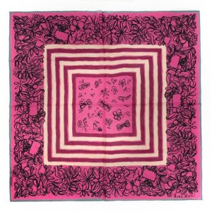 Оригинальный женский платочек с модным узором Nina Ricci 817936. Цвет: розовый