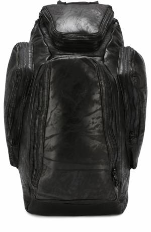 Кожаный рюкзак с внешними карманами на молнии Julius. Цвет: черный