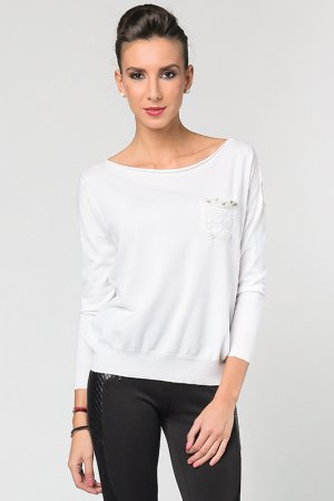 Пуловер Cocogio. Цвет: белый
