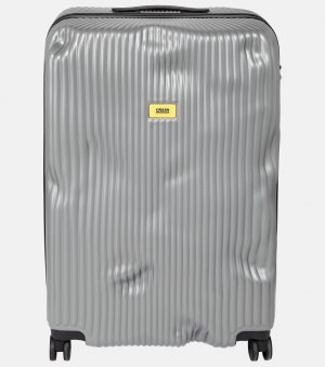 Большой чемодан в полоску , серый Crash Baggage