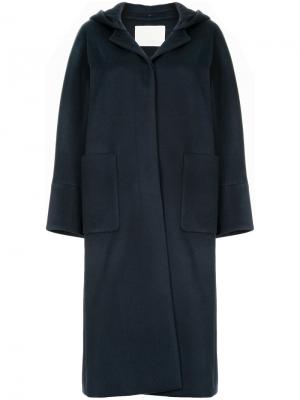 Однобортное пальто Estnation. Цвет: синий