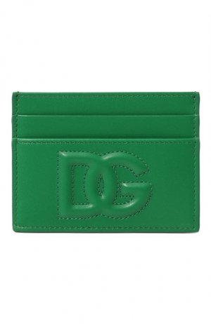 Кожаный футляр для кредитных карт Dolce & Gabbana. Цвет: зелёный