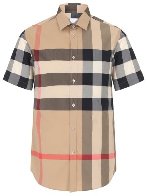 Рубашка Regular Fit хлопковая BURBERRY. Цвет: бежевый