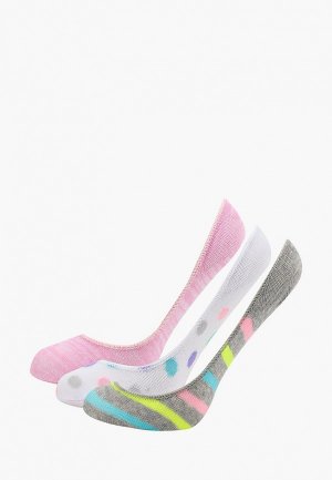 Носки 3 пары Skechers. Цвет: разноцветный