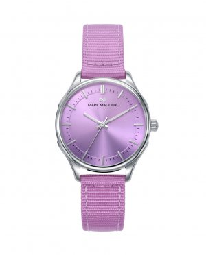 Женские часы Greenwich, стальной корпус, нейлоновый ремешок фиолетового цвета , фиолетовый Mark Maddox