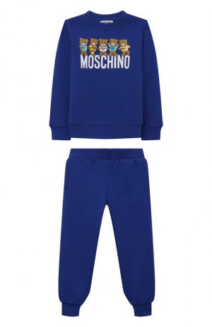 Комплект из свитшота и брюк Moschino. Цвет: синий