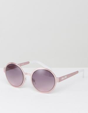 Круглые солнцезащитные очки с затемненными линзами -Розовый Miss KG