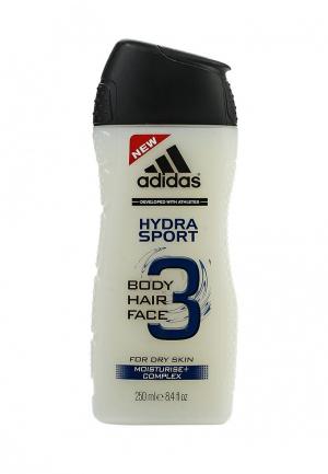 Гель для душа adidas 3в1, Hydra sport, 250 мл. Цвет: прозрачный