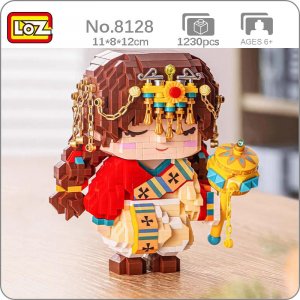 8128 Меньшинство Тибетской национальности Красота Девушка Молитвенное Колесо Кукла Мини Алмазные Блоки Кирпичи Строительная Игрушка Для Детей Без Коробки LOZ