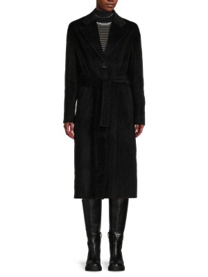 Пальто с поясом и заниженными плечами, черный Proenza Schouler