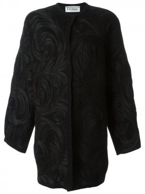 Пальто с аппликацией в виде завитков Gianfranco Ferré Pre-Owned. Цвет: черный