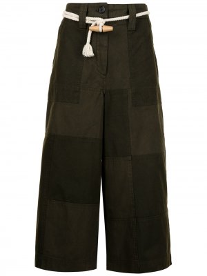 Укороченные брюки со вставками JW Anderson. Цвет: зеленый