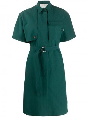 Платье-рубашка с короткими рукавами Cédric Charlier. Цвет: зеленый