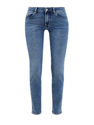 Зауженные джинсы Roxanne из денима Luxe Vintage 7 FOR ALL MANKIND. Цвет: синий