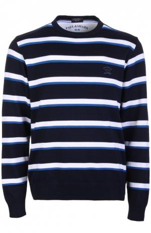 Вязаный пуловер Paul&Shark. Цвет: темно-синий