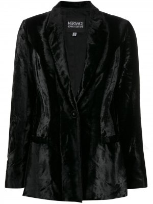 Пиджак 1990-х годов с заостренным воротником Versace Pre-Owned. Цвет: черный