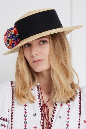 Соломенная шляпа Brigitte Eugenia Kim. Цвет: multicolor