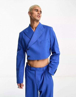 Укороченный пиджак синего кобальта ASOS