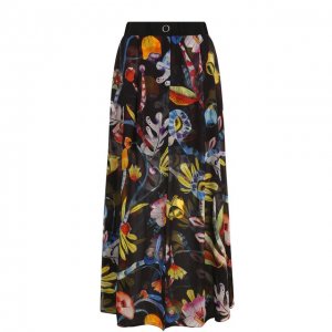 Шелковая юбка-макси с цветочным принтом Giorgio Armani. Цвет: разноцветный