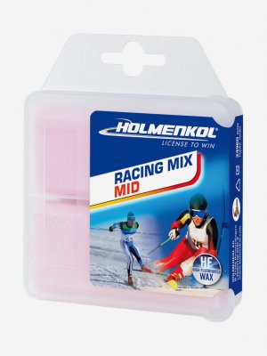 Мазь скольжения твердая для лыж и сноубордов HOLMENKOL Racing Mix MID, Розовый. Цвет: розовый