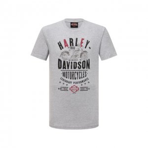 Хлопковая футболка Harley-Davidson. Цвет: серый