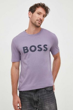 Хлопковая футболка CASUAL Boss Orange, фиолетовый Orange