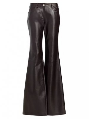 Кожаные брюки-клеш , шоколад Michael Kors Collection