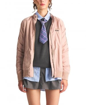 Женская стираная атласная куртка-бойфренд , розовый Members Only