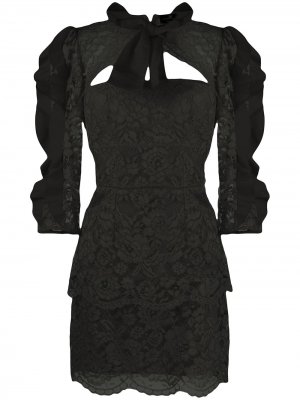 Короткое кружевное платье Elisabetta Franchi. Цвет: черный
