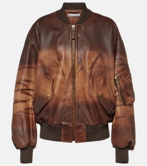 Кожаная куртка-бомбер lastro, коричневый Acne Studios