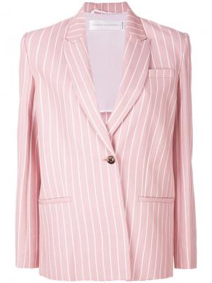 Строгий пиджак в полоску Victoria Beckham. Цвет: розовый и фиолетовый