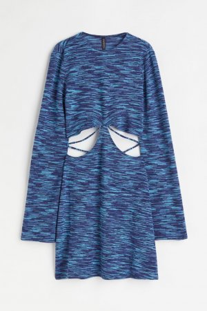 Вязаное платье , темно-синий/узор H&M