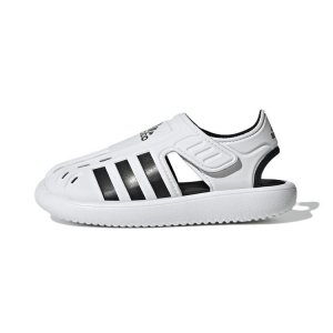 Летние сандалии adidas с закрытым носком J, белые, черные детские кроссовки Cloud-White Core-Black GW0387
