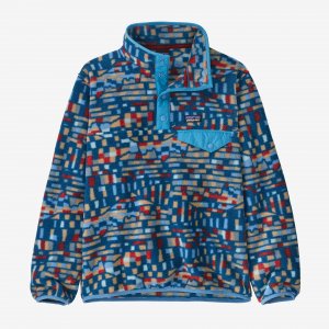 Детский легкий флисовый пуловер Synchilla Snap-T , цвет Fitz Roy Patchwork: Lagom Blue Patagonia