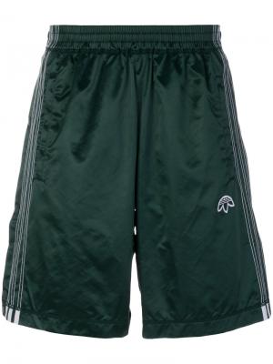 Спортивные брюки с вышивкой логотипа Adidas Originals By Alexander Wang. Цвет: зеленый
