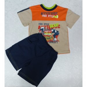 Комплект одежды , размер 56, оранжевый, бежевый LITTLE WORLD OF ALENA. Цвет: оранжевый/бежевый/синий