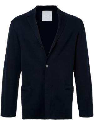 Приталенный пиджак на пуговицах Estnation. Цвет: синий