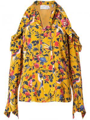 Блузка Adriene с цветочным принтом Tanya Taylor. Цвет: жёлтый и оранжевый